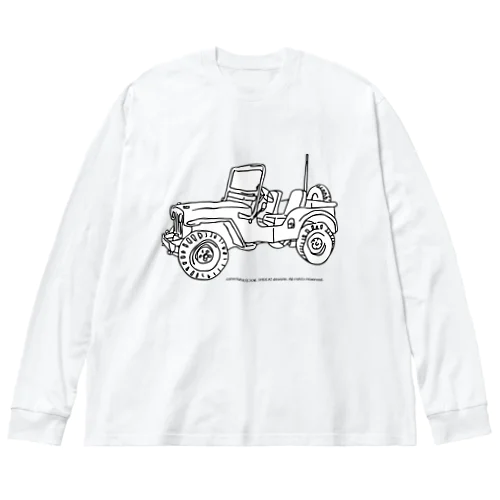 Jeep イラスト ライン画 ビッグシルエットロングスリーブTシャツ