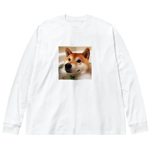 入浴柴犬 ビッグシルエットロングスリーブTシャツ