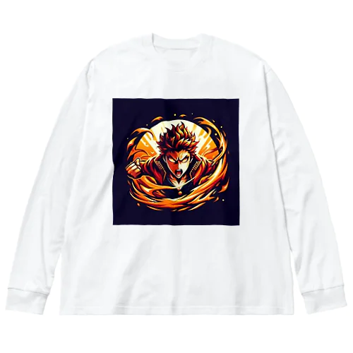 熱血アニメキャラクター オリジナルイラストグッズ Big Long Sleeve T-Shirt