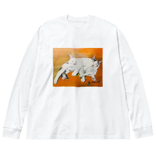 幸せな夢をみる仔猫たち・油絵 Big Long Sleeve T-Shirt