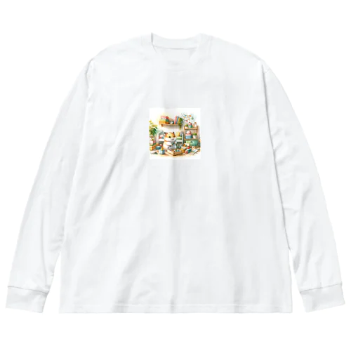 ハムちゃんのお部屋掃除 ビッグシルエットロングスリーブTシャツ