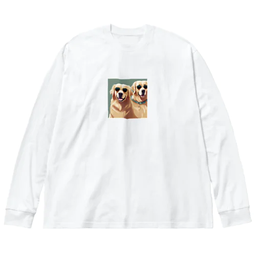 サングラスをかけているゴールデンレトリバー Big Long Sleeve T-Shirt