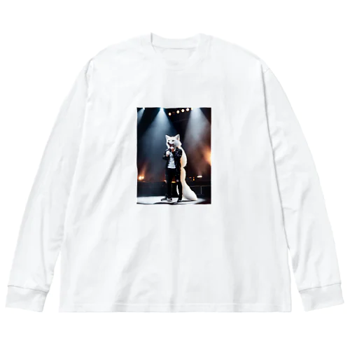 炎舞う白キツネの歌声 Big Long Sleeve T-Shirt