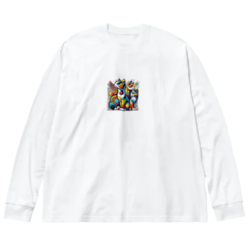 モダンアートな猫 Big Long Sleeve T-Shirt