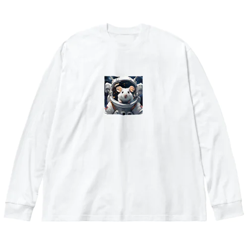 宇宙旅行する白いハムスター Big Long Sleeve T-Shirt