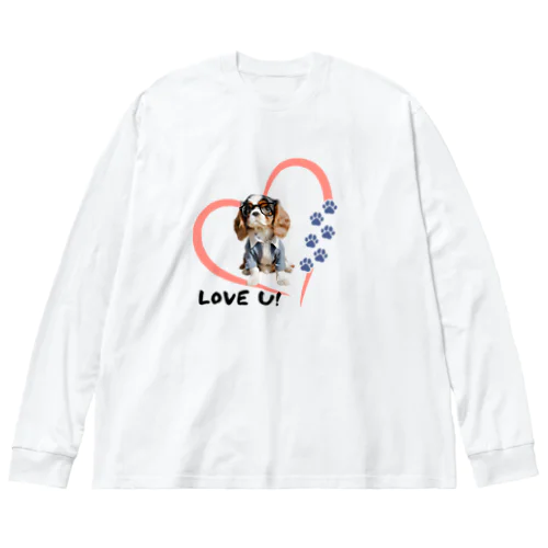 I LOVE キャバリア♥ ビッグシルエットロングスリーブTシャツ