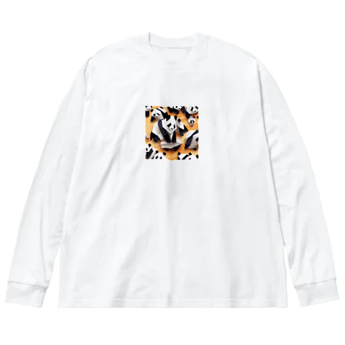 レースする折り紙パンダ Big Long Sleeve T-Shirt