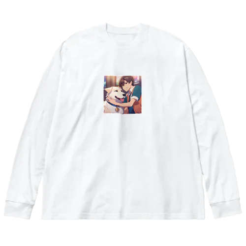 珍しい友情！可愛らしい少年とワンちゃん Big Long Sleeve T-Shirt