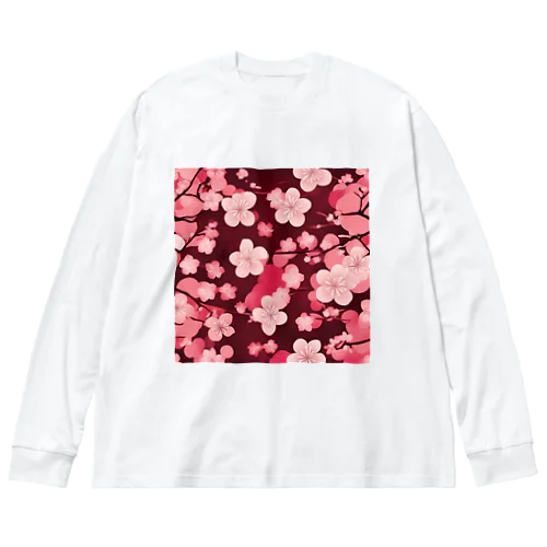 桜の花びら ビッグシルエットロングスリーブTシャツ
