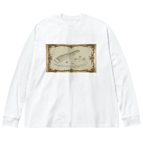 箏と桜（アンティーク風） Big Long Sleeve T-Shirt