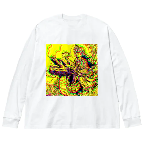 観世音菩薩と龍「Kanzeon Bodhisattva and dragon」 ビッグシルエットロングスリーブTシャツ