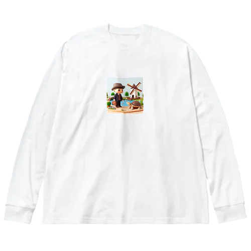 リクガメ君と僕 ビッグシルエットロングスリーブTシャツ