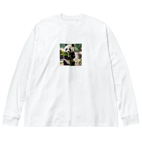 新鮮な竹を見つけて喜ぶパンダの喜び Big Long Sleeve T-Shirt