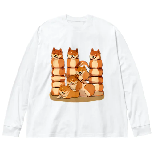 柴犬トーテンポール Big Long Sleeve T-Shirt