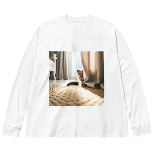 こっそりと覗き込む猫 Big Long Sleeve T-Shirt