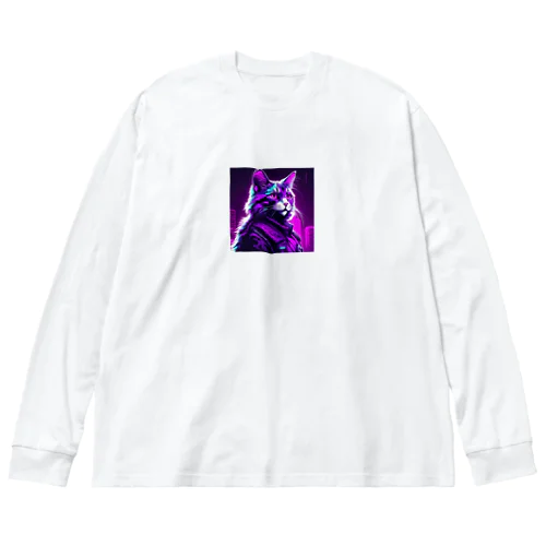 ROCKYCAT　ガラス越し Big Long Sleeve T-Shirt