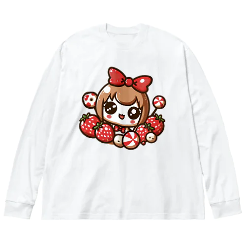 可愛らしい苺のデザイン Big Long Sleeve T-Shirt