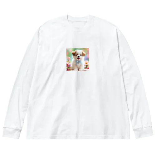 キュートなわんちゃん ビッグシルエットロングスリーブTシャツ