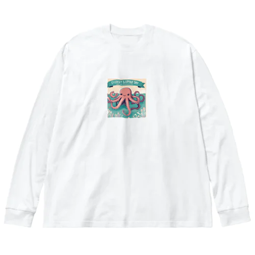 まいにちタコ🐙 ビッグシルエットロングスリーブTシャツ