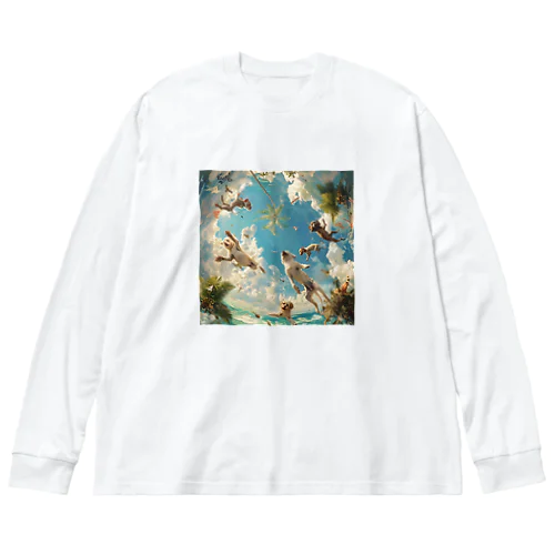 ワンちゃんたちのパラダイス アメジスト 2846 Big Long Sleeve T-Shirt