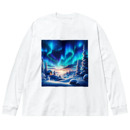 オーロラのある風景 Big Long Sleeve T-Shirt