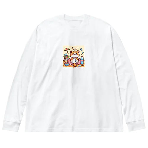 甘やかしねこ ビッグシルエットロングスリーブTシャツ