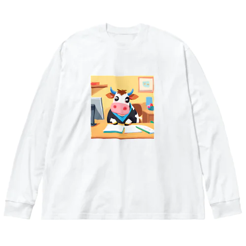 リモートワークする牛 Big Long Sleeve T-Shirt