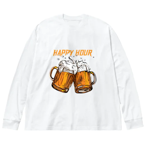 ビールでハッピー Big Long Sleeve T-Shirt