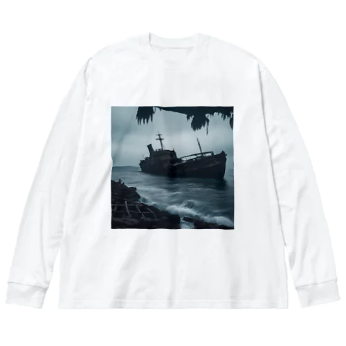 暗黒の海に浮かぶ腐敗した船の墓場 Big Long Sleeve T-Shirt