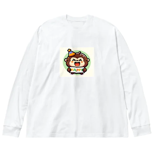 happyゴリラ ビッグシルエットロングスリーブTシャツ