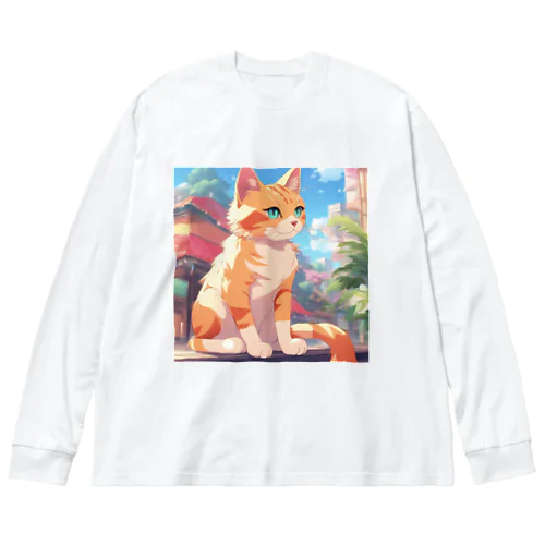 窓辺に佇む、かわいらしい猫ちゃんの姿🐱✨ Big Long Sleeve T-Shirt