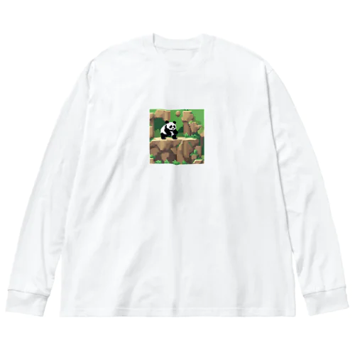 崖で遭遇したパンダ Big Long Sleeve T-Shirt