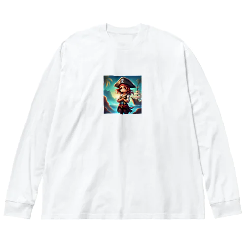 可愛い海賊の女の子 Big Long Sleeve T-Shirt