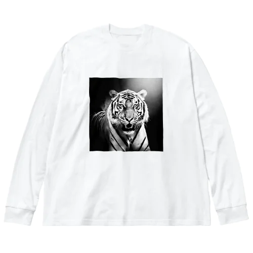 怖い虎 Big Long Sleeve T-Shirt