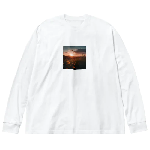 夕暮れ時の景色 ビッグシルエットロングスリーブTシャツ