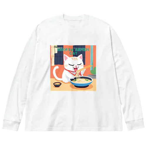 HAKATA RAMEN CAT Big Long Sleeve T-Shirt