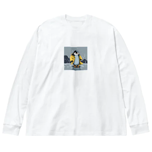 レインコートをつけたペンギン Big Long Sleeve T-Shirt