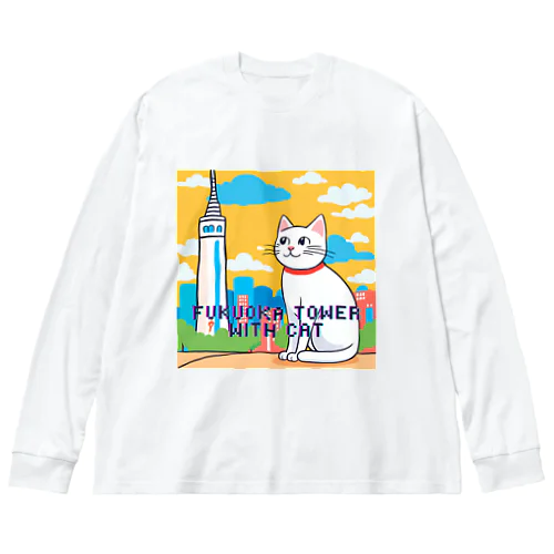 FUKUOKA TOWER with CAT Big Long Sleeve T-Shirt