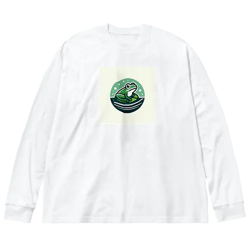 cute frog ビッグシルエットロングスリーブTシャツ