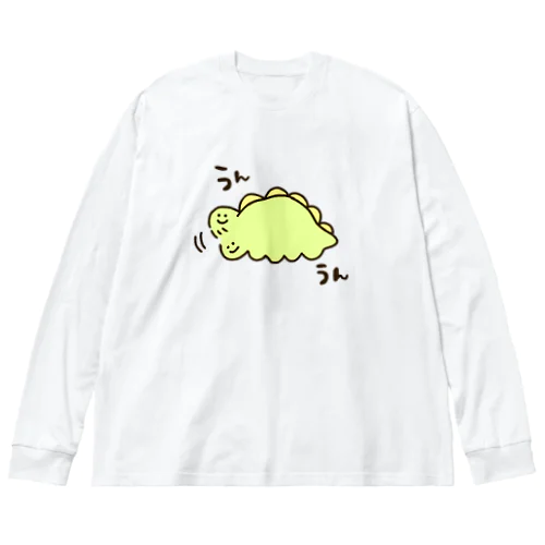 もちもちサウルス(うんうん) ビッグシルエットロングスリーブTシャツ