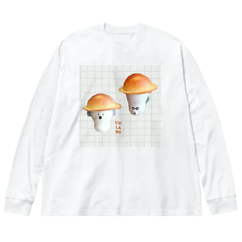 湯呑みにパン帽子 ビッグシルエットロングスリーブTシャツ