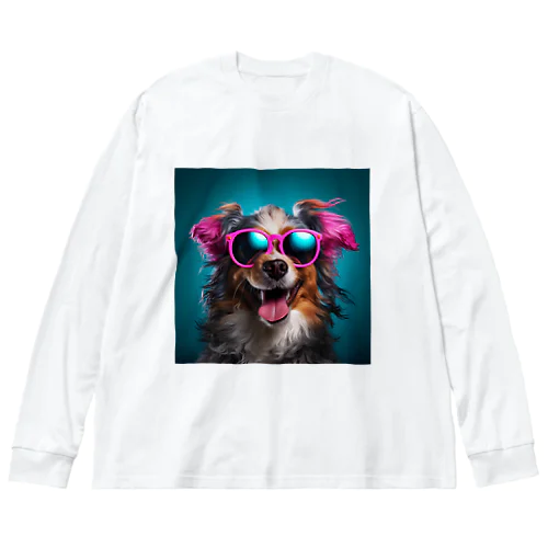 サングラスをかけた、かわいい犬 Marsa 106 Big Long Sleeve T-Shirt