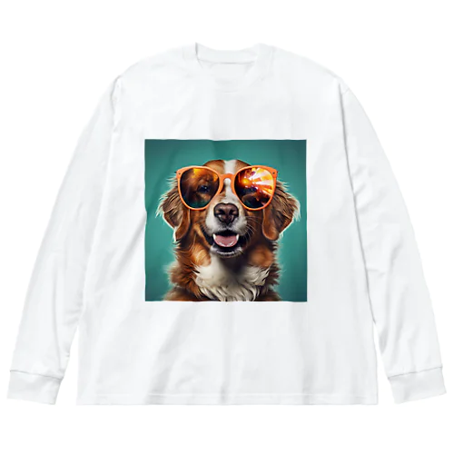 サングラスをかけた、かわいい犬 Marsa 106 Big Long Sleeve T-Shirt