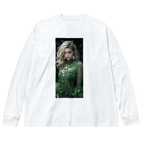 グリーンのドレスでパーティsanae 2074 Big Long Sleeve T-Shirt