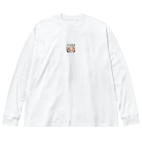 かわいい動物達4 ビッグシルエットロングスリーブTシャツ