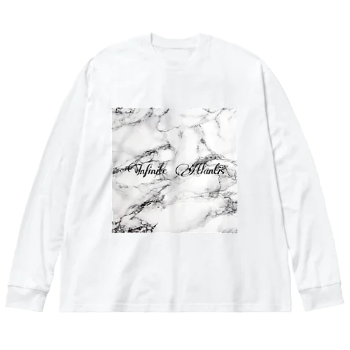 Infinite Atlantis (white marble) ビッグシルエットロングスリーブTシャツ