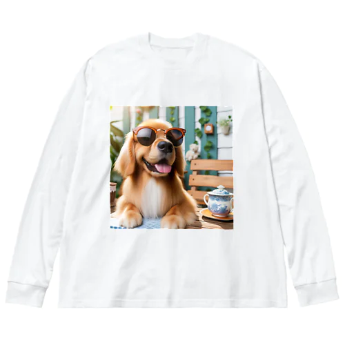 サングラスをかけた、かわいい犬 Marsa 106 ビッグシルエットロングスリーブTシャツ