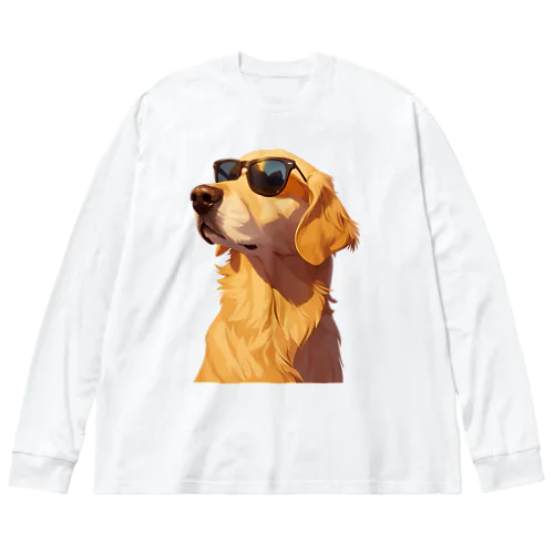 サングラスをかけた、かわいい犬 Marsa 106 ビッグシルエットロングスリーブTシャツ