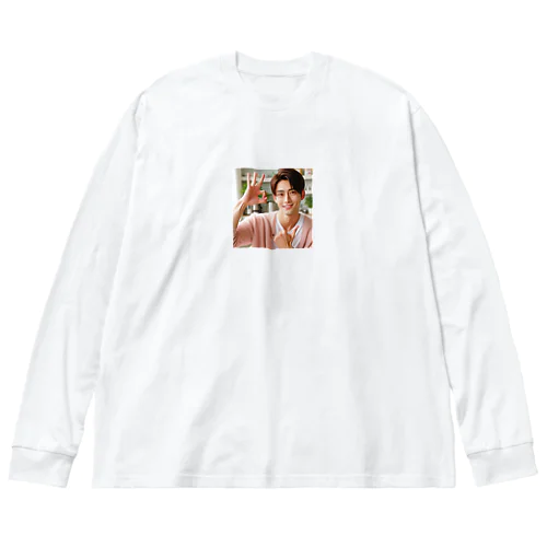 爽やかな笑顔に元気いっぱい Big Long Sleeve T-Shirt