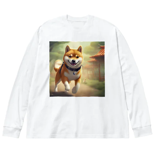 やんちゃな柴犬 ビッグシルエットロングスリーブTシャツ